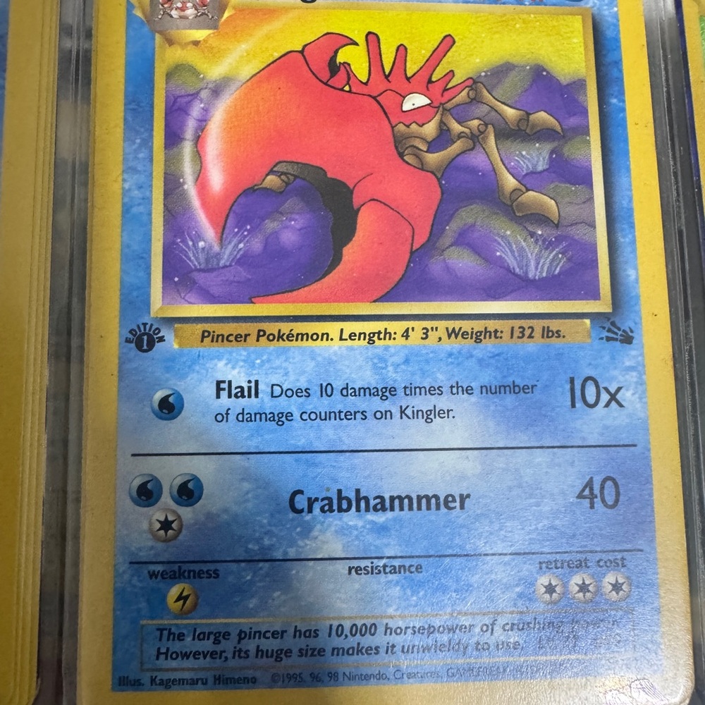 Vintage Pokémon Kingler x2 – 1st Edition & Fossil Set (1999) – WOTC #38/62
